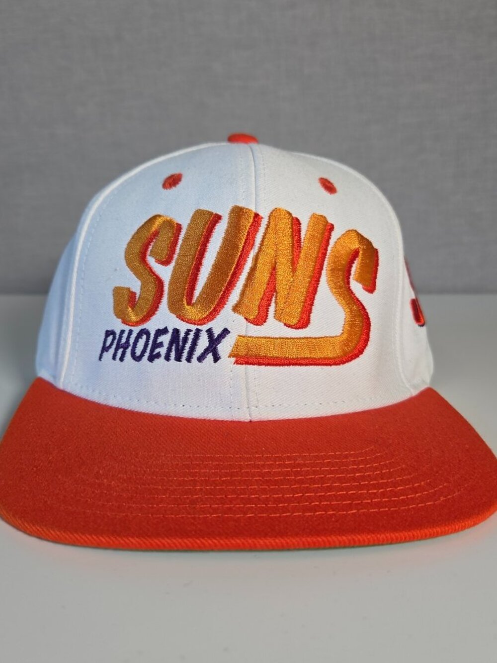 Phoenix Suns adidas Sixth Man Snapback Hat White Orange Green Brim NBA